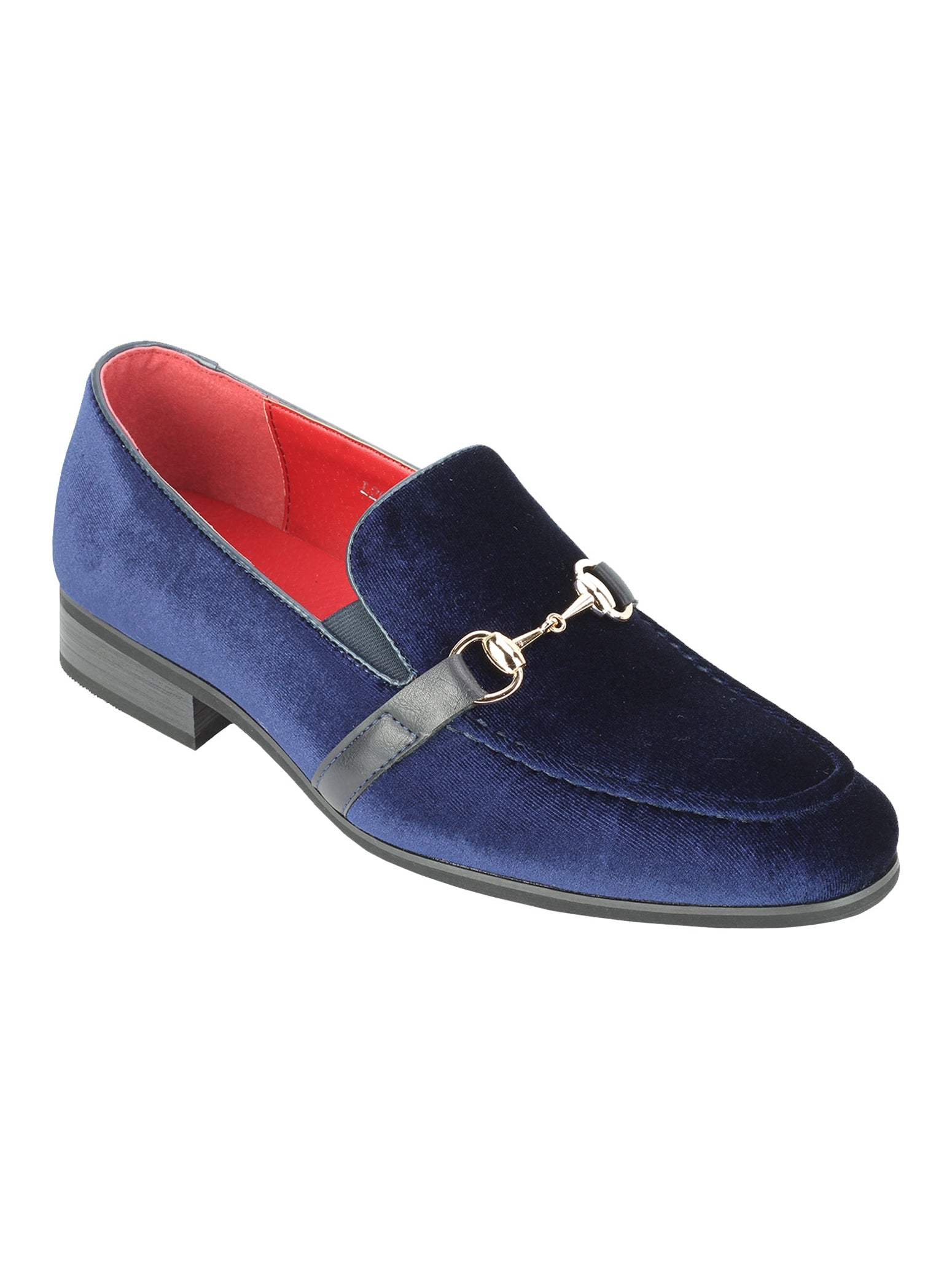 FAUX  LEATHER VELVET LOAFERS WITH BUCKLE