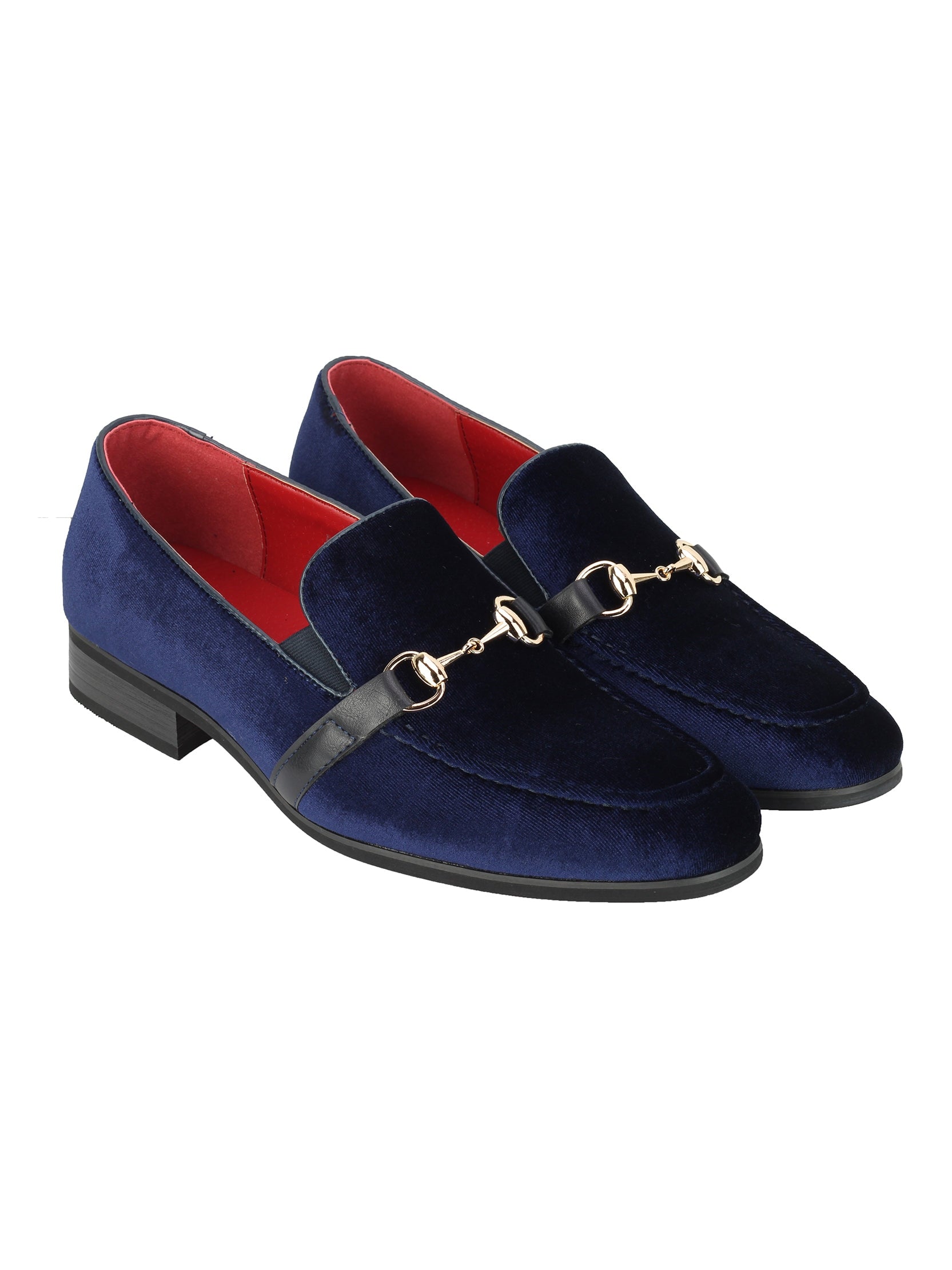 FAUX  LEATHER VELVET LOAFERS WITH BUCKLE