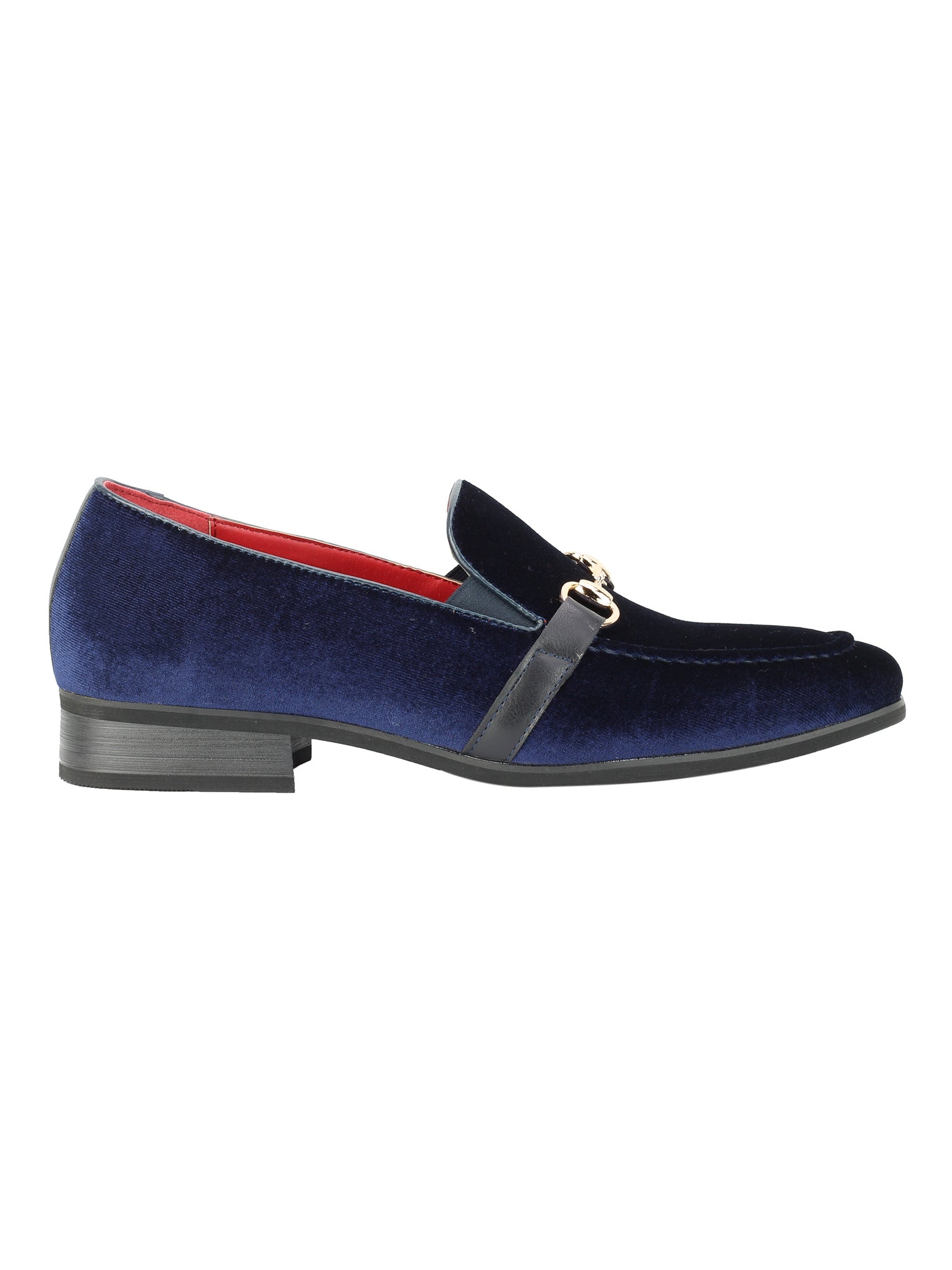 FAUX  LEATHER VELVET LOAFERS WITH BUCKLE