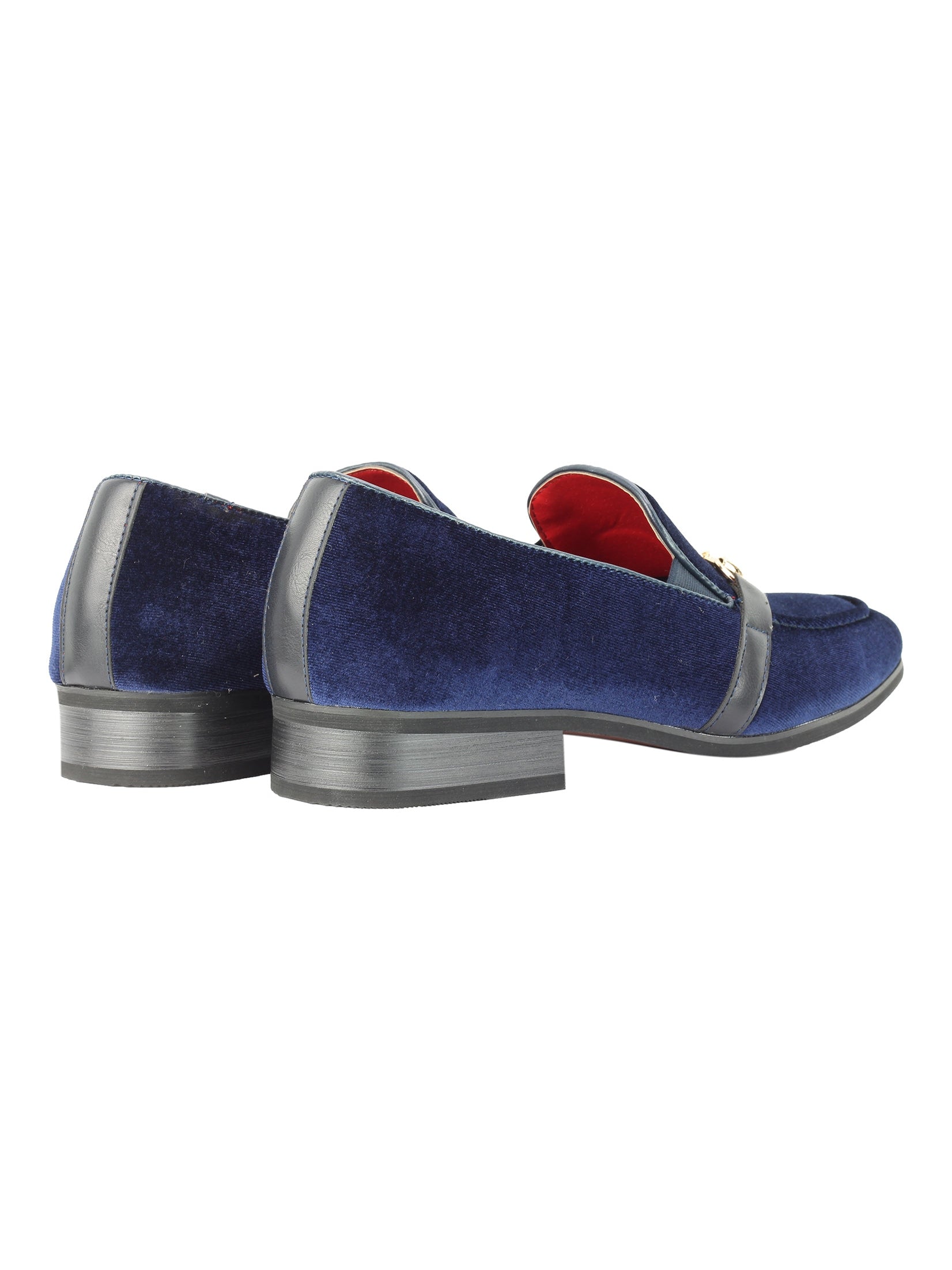 FAUX  LEATHER VELVET LOAFERS WITH BUCKLE