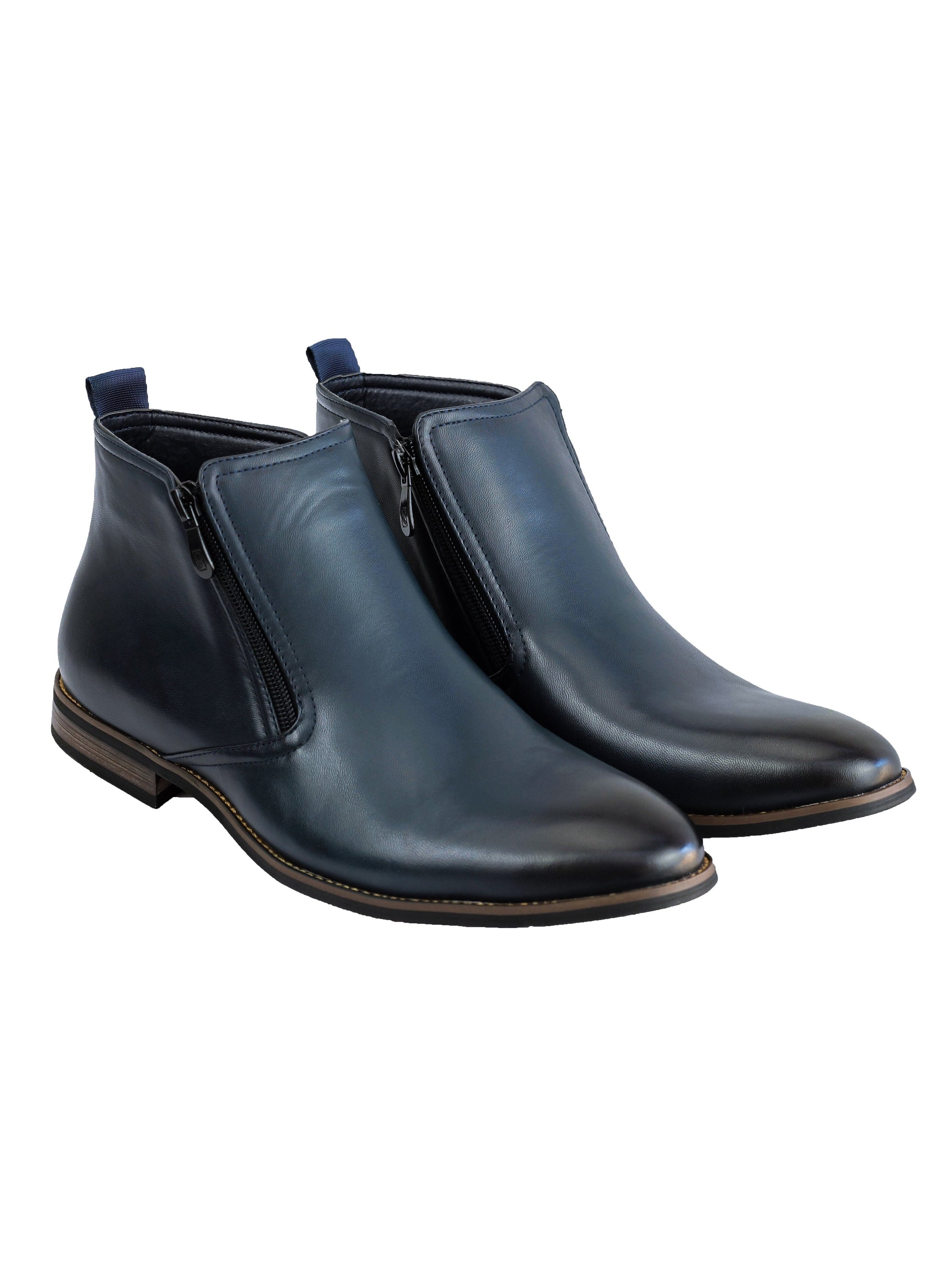 CHELSEA BOOTS EN SIMILI CUIR À LA CHEVILLE BASSE MARINE