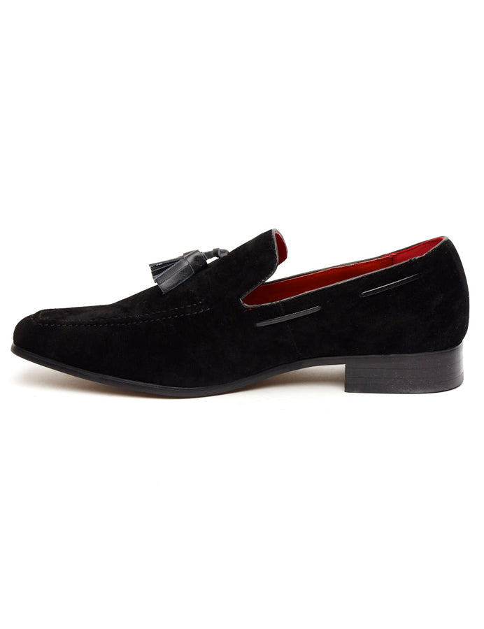 BLACK SUEDE FAUX LEATHER SHOES