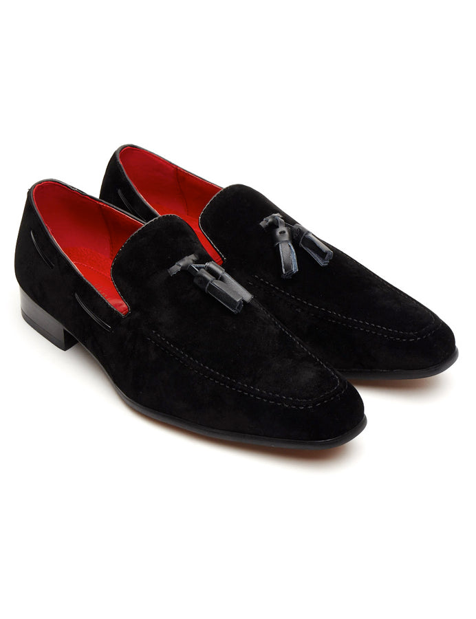 BLACK SUEDE FAUX LEATHER SHOES