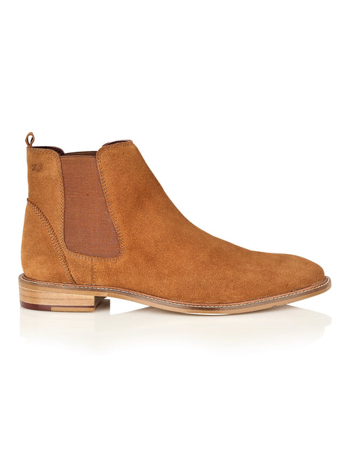 SUEDE CHELSEA BOOTS IN TAN