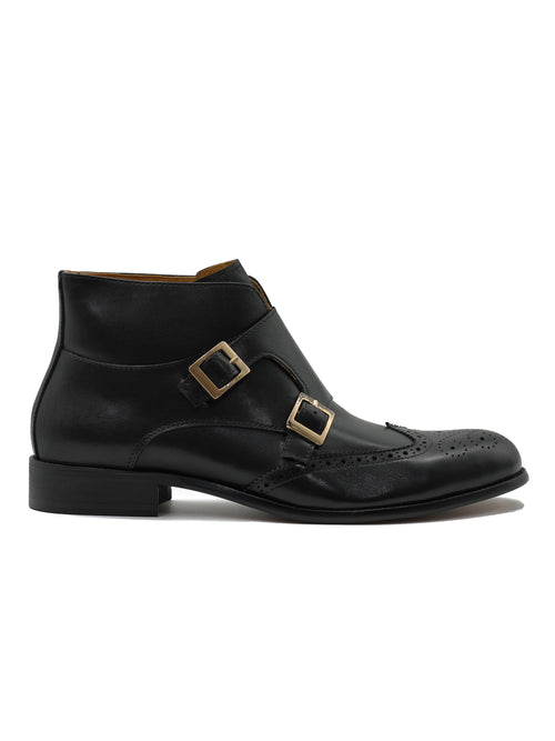 BLACK DOUBLE MONK BROGUES