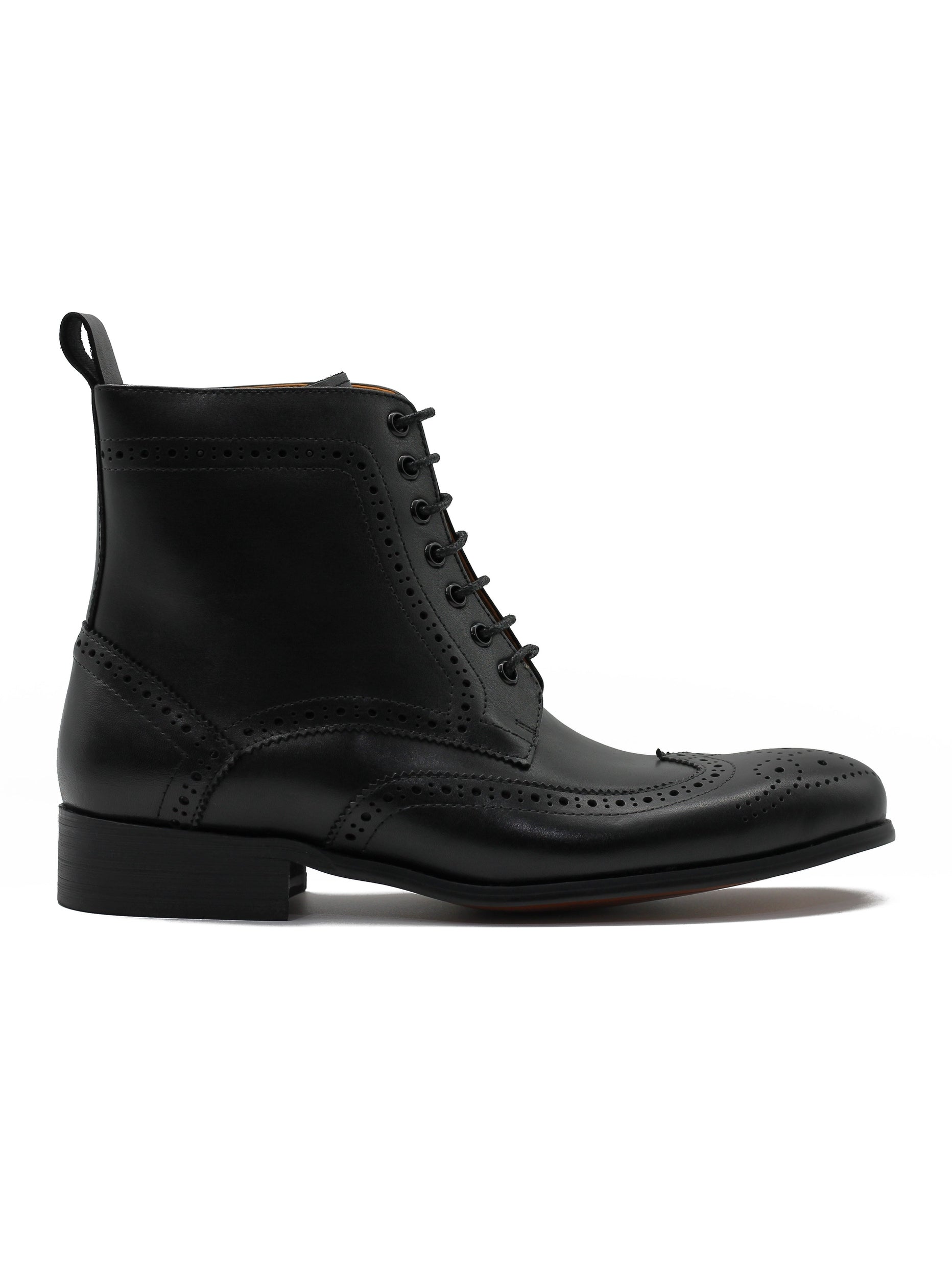 BLACK DERBY LEATHER BOOTS