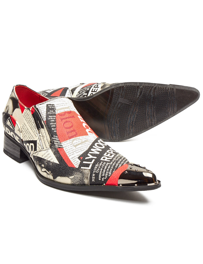 METAL TOE LOAFERS MARILYN MONROE PRINT WINKLE PICKERS