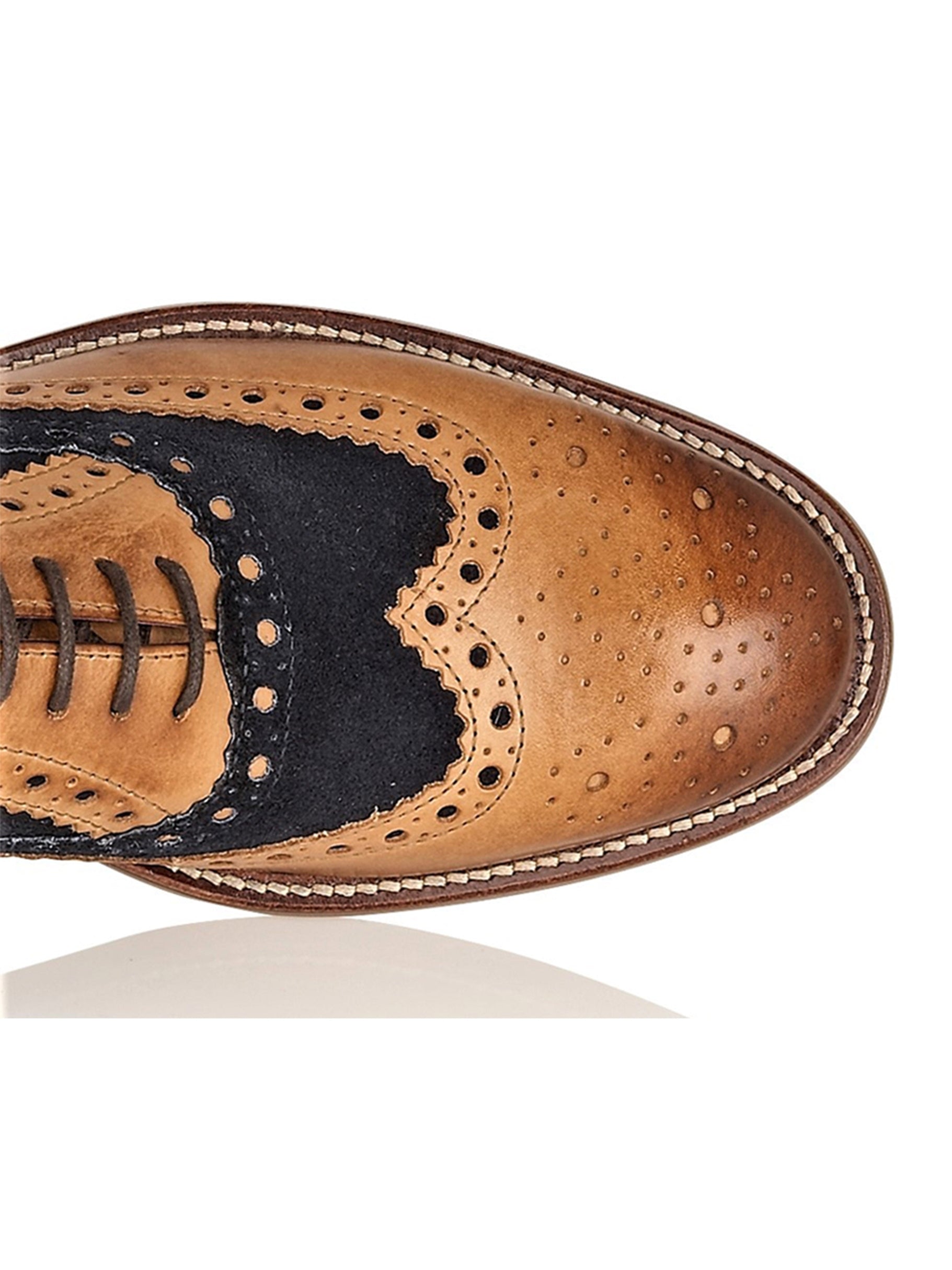 TAN NAVY SUEDE OXFORD BROGUES