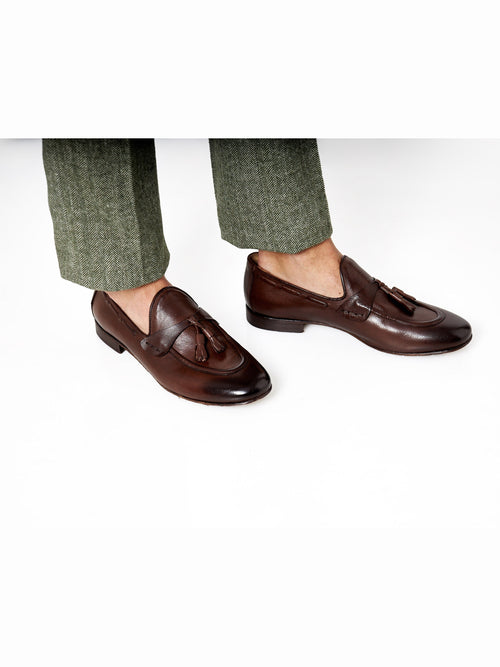 NAPLES 03 – TASSEL LOAFERS BROWN ITALIAN LEATHER