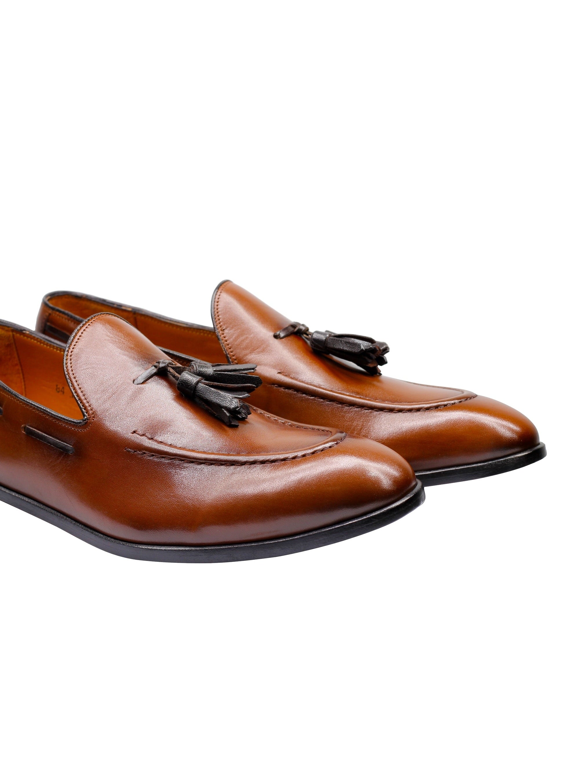 TAN CALF LEATHER TASSEL LOAFERS