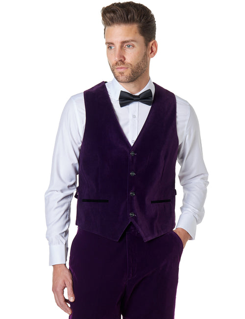 RICKY Gilet Velours Violet Uni