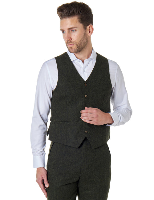 JIM - GILET EN TWEED VERT