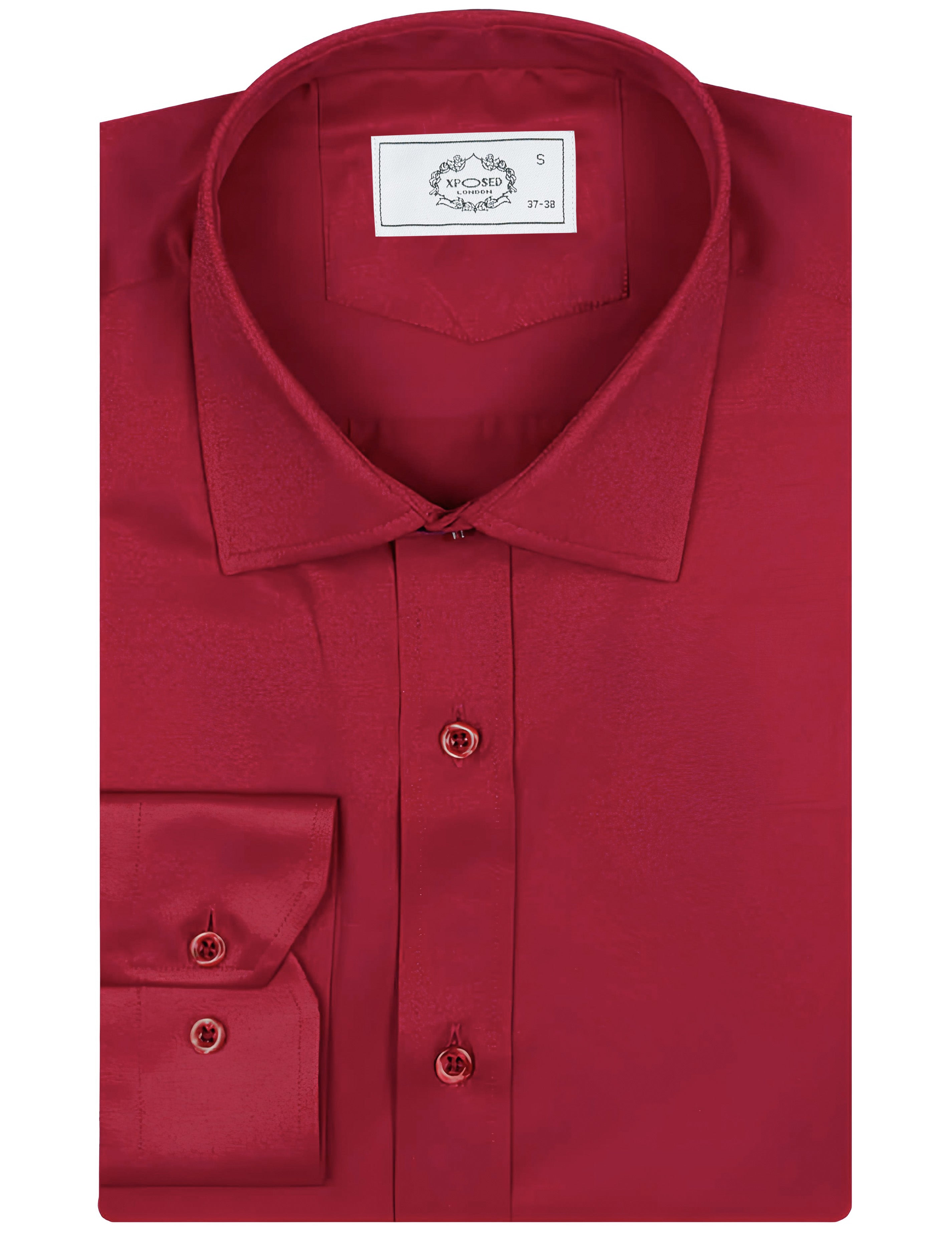 PLAIN MAROON CLASSIC SHIRT - TAILORED FIT – MID COLLAR