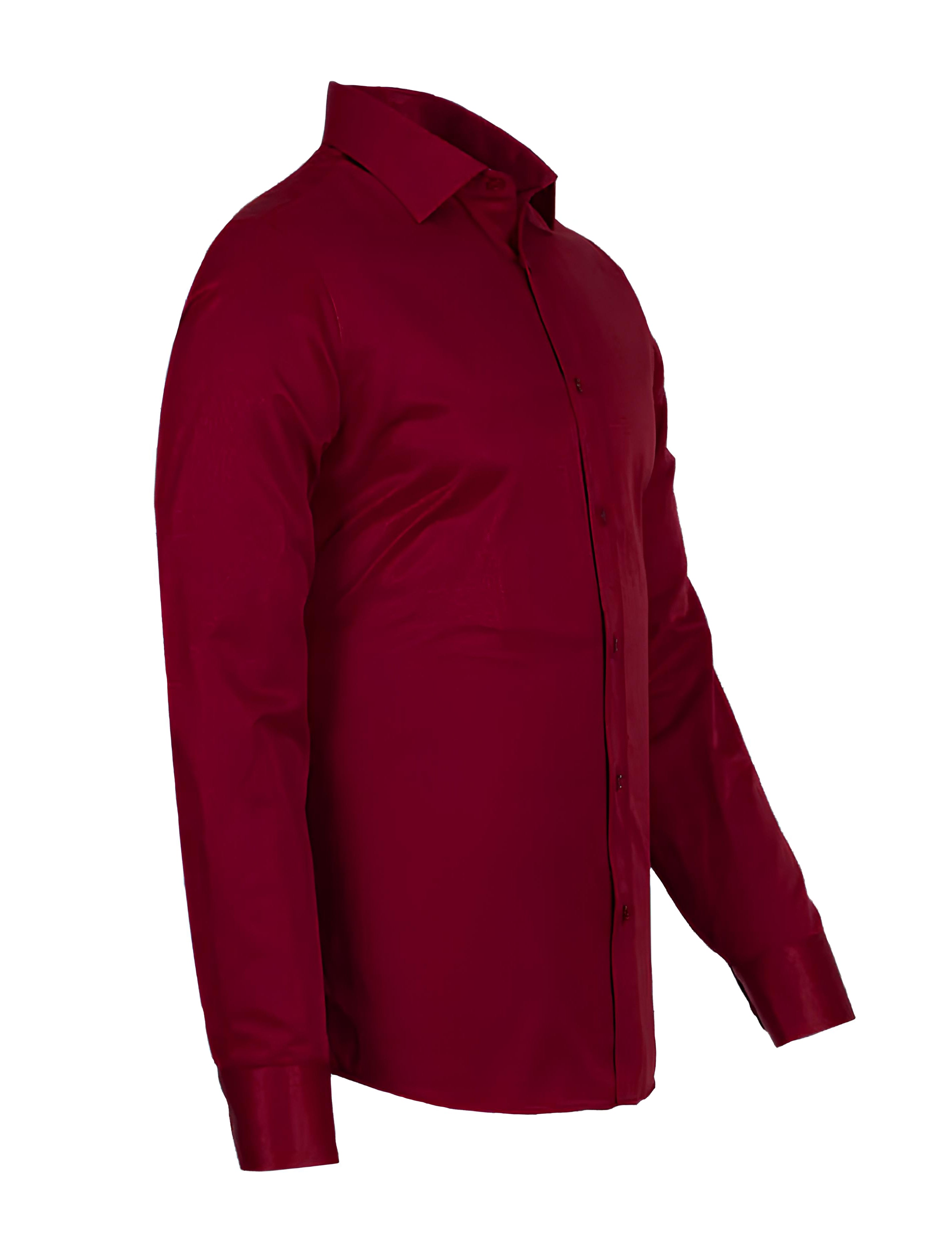 PLAIN MAROON CLASSIC SHIRT - TAILORED FIT – MID COLLAR