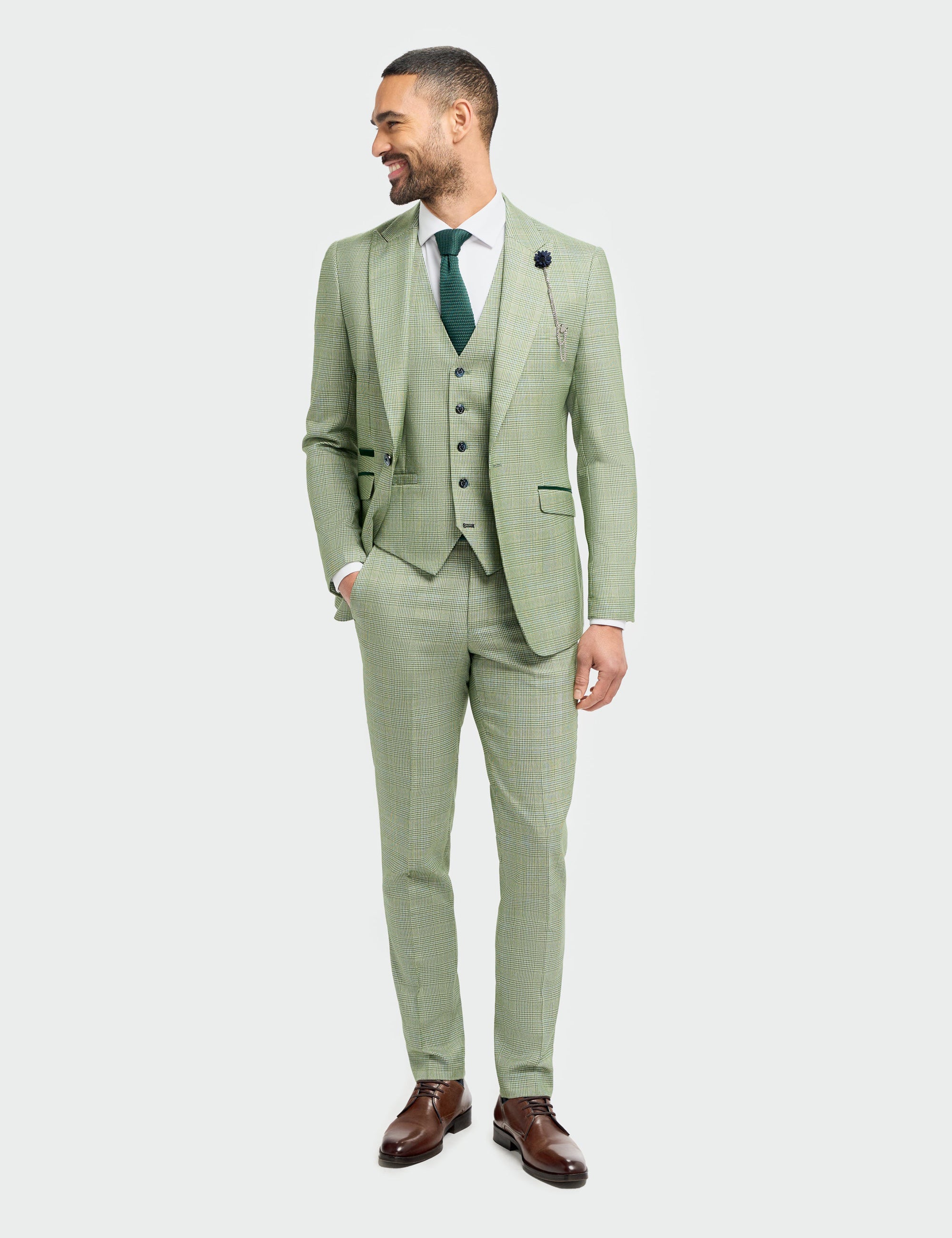 MENS CARIDI SAGE THREE PIECE SUIT