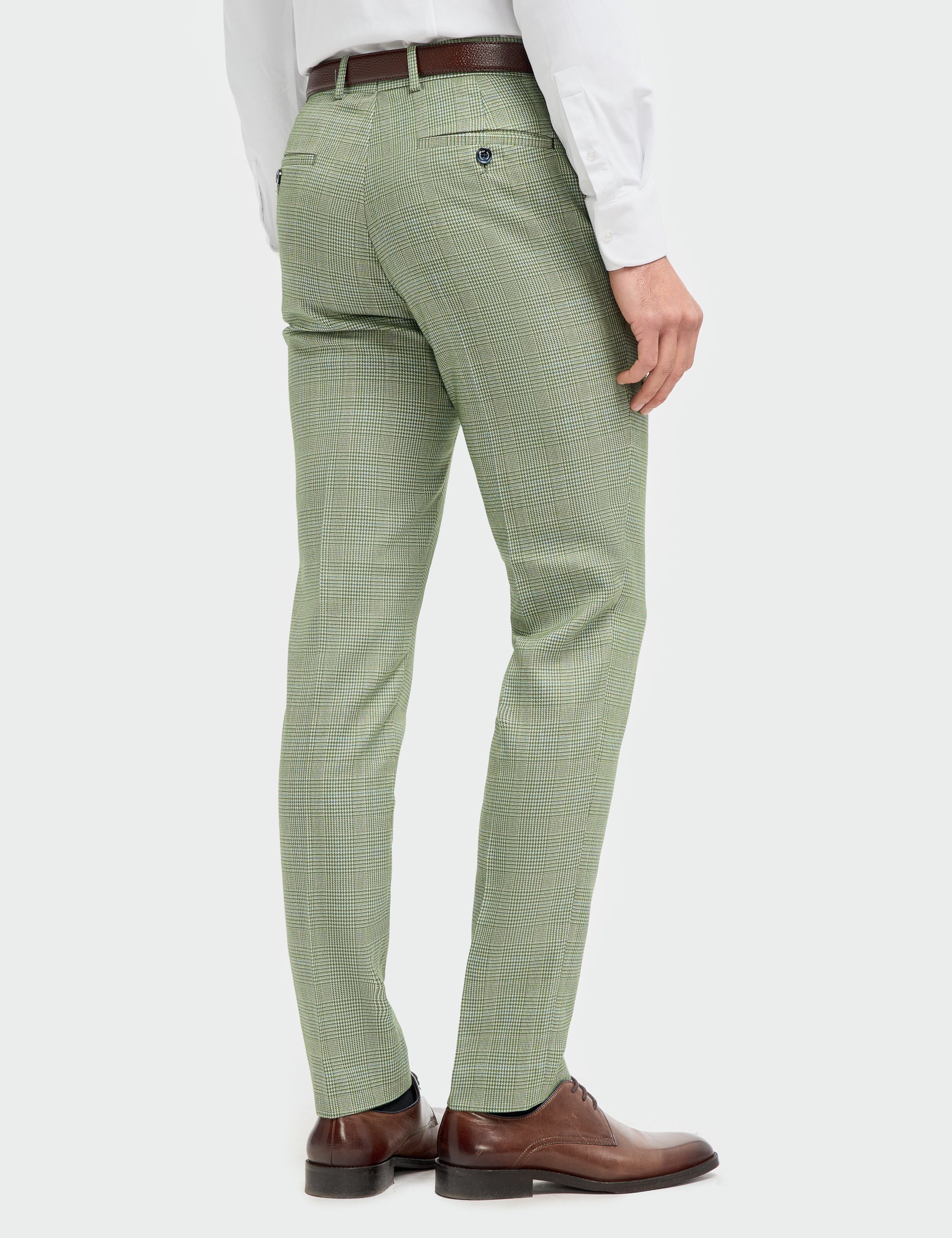 CARIDI CHECK TROUSER SAGE