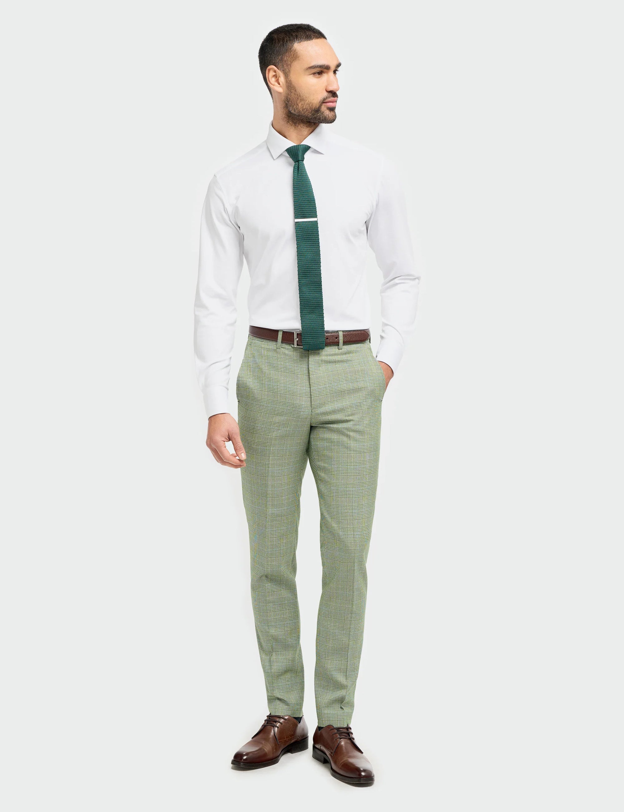 CARIDI CHECK TROUSER SAGE