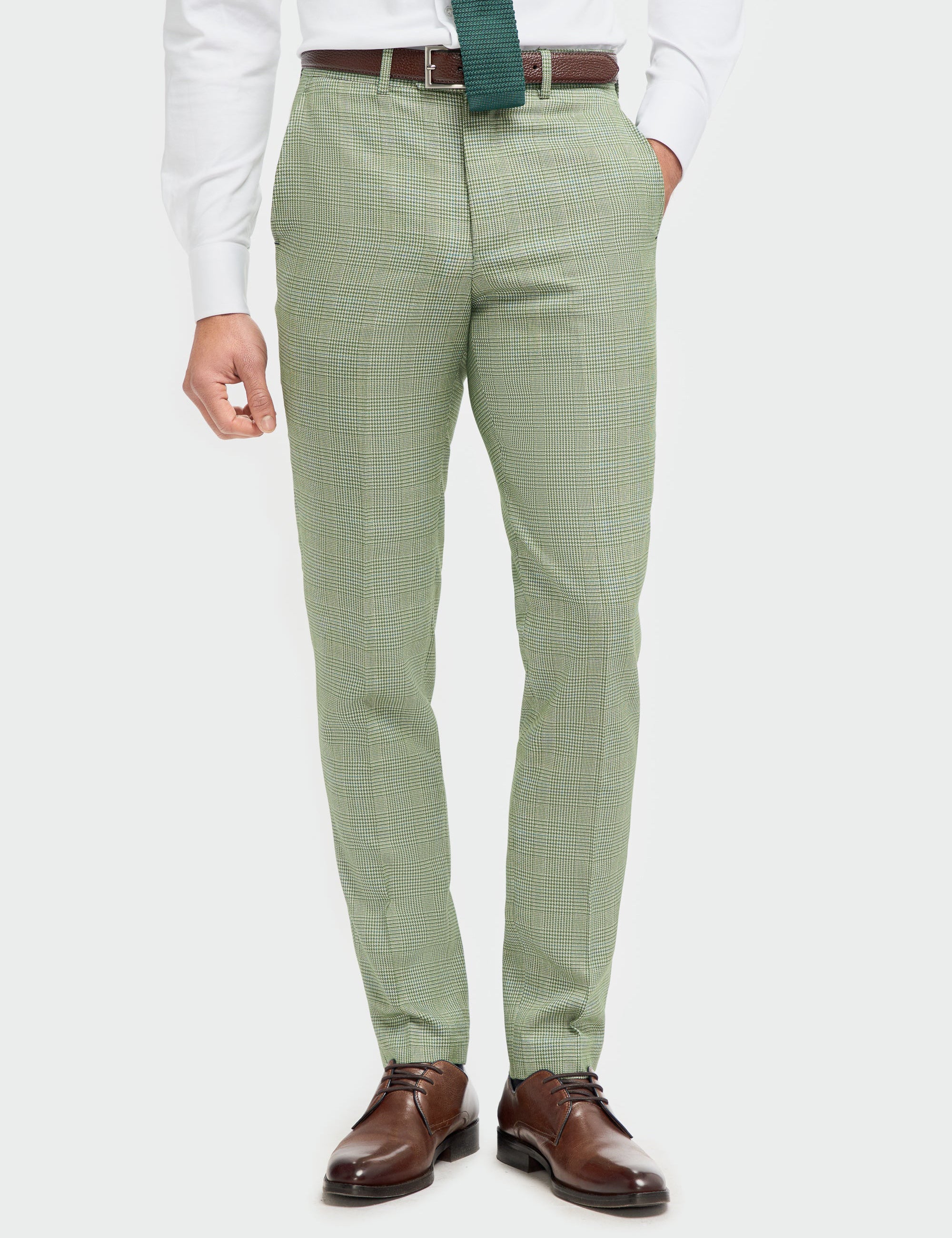 CARIDI CHECK TROUSER SAGE