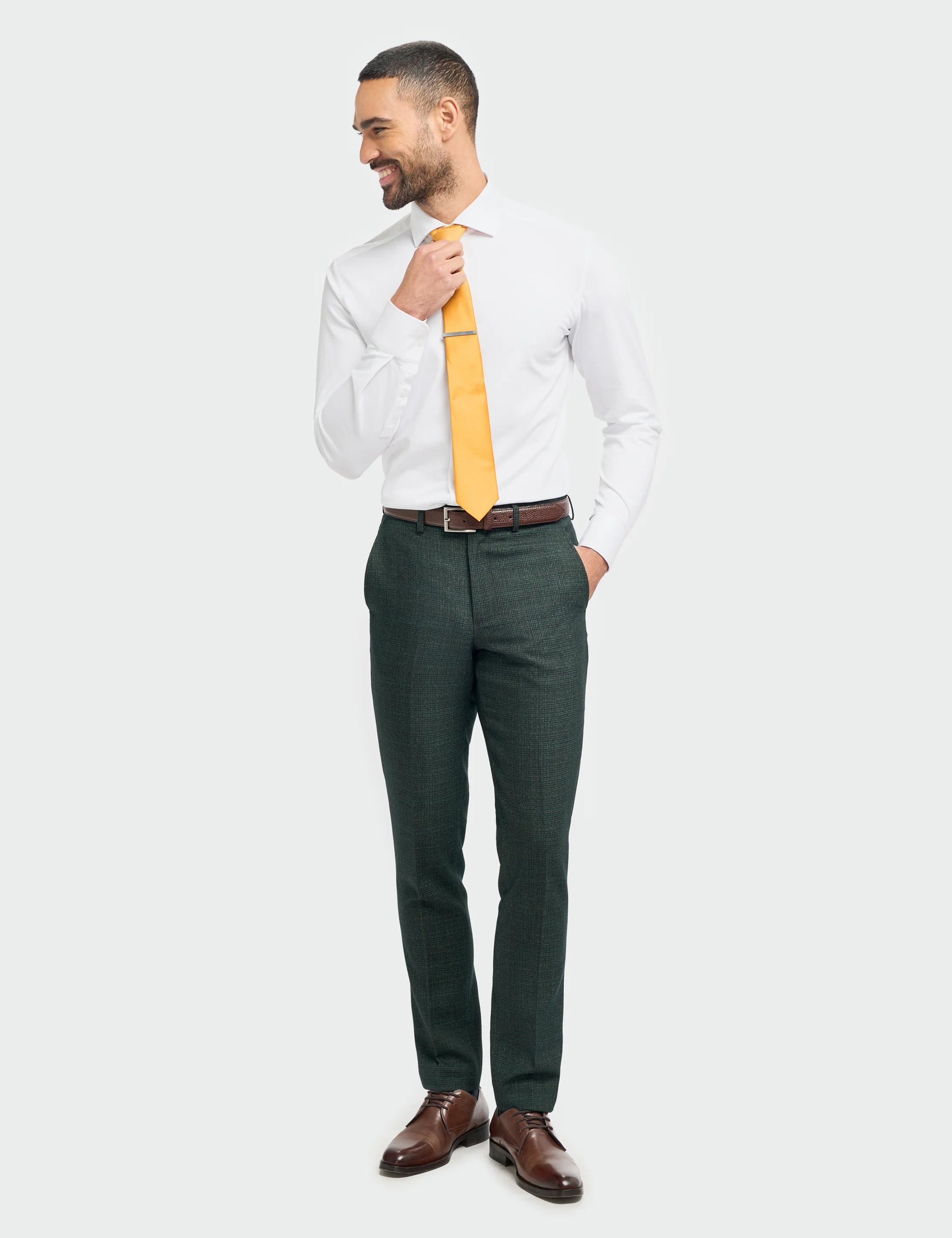 CARIDI SLIM FIT OLIVE TROUSERS