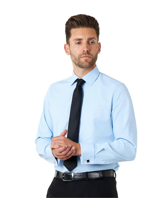 CLASSIC BLUE DOUBLE CUFF TAILORED FIT SHIRT