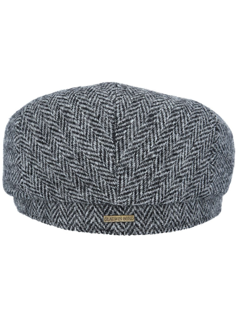 GREY HERRINGBONE PURE SCOTTISH WOOL FLAT CAP