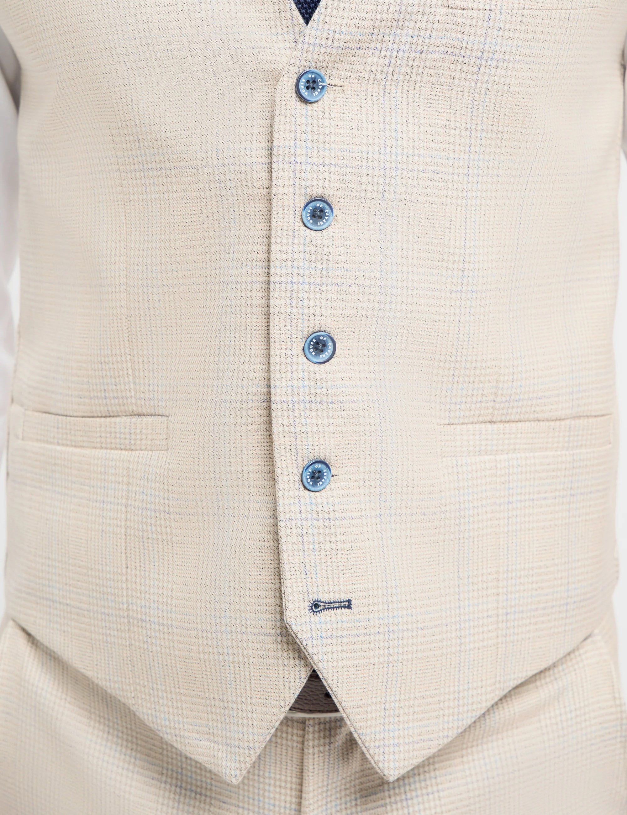 CARIDI - BEIGE CHECK WAISTCOAT