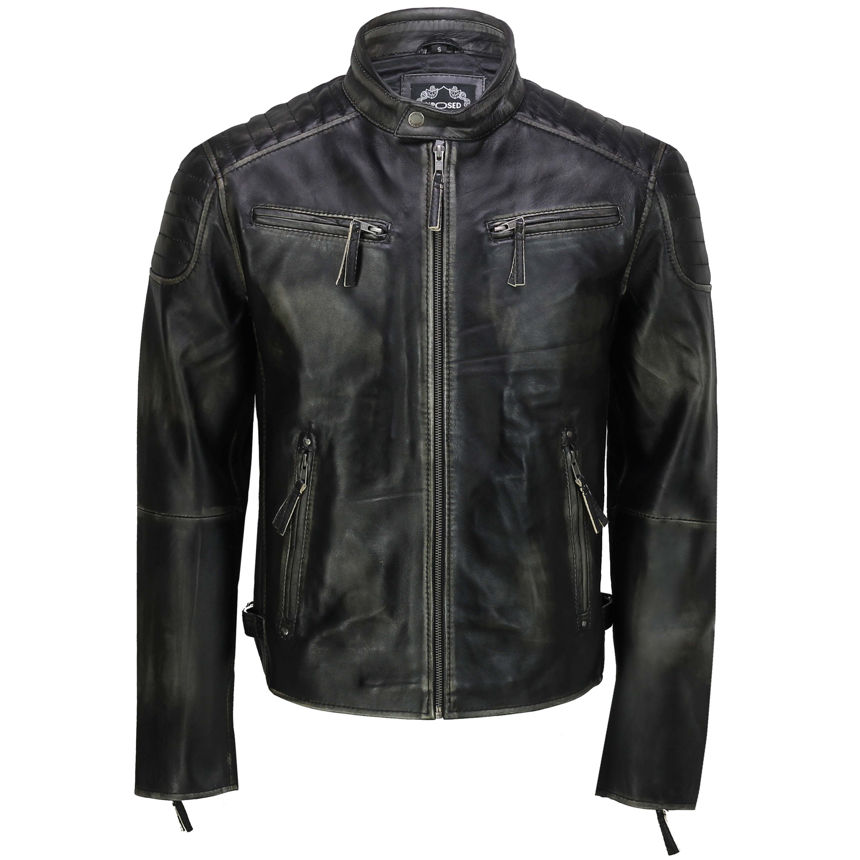 Men's Leather Rub Off Biker Jacket – XPOSED