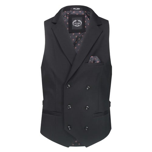 MAX – GILET NOIR DOUBLE BOUTONNAGE