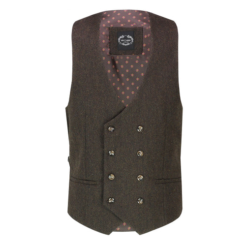 Tyler - Brown Tweed Double Breasted waistcoat