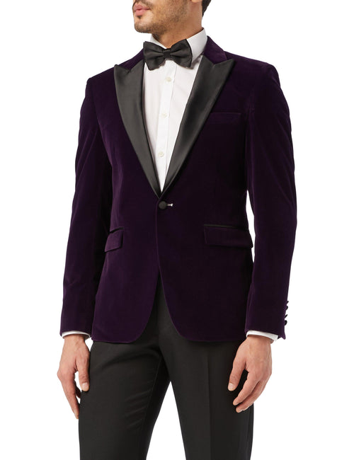 DINNER RICKY - Veste de smoking violette en velours doux