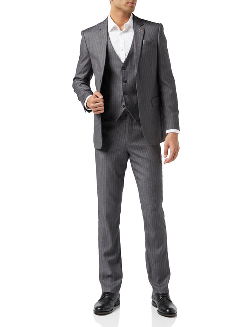 PIN STRIPE GREY SUIT