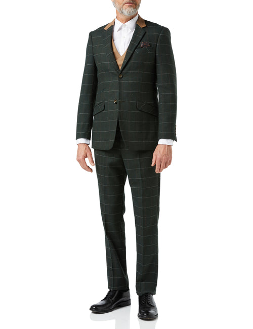 EVAN - TWEED CHECK SUIT IN GREEN