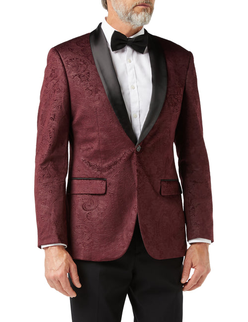 RONY - VESTE PAISLEY EN VELOURS MARRON