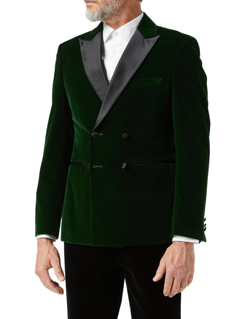 SMITH - Veste de soirée en velours doux vert