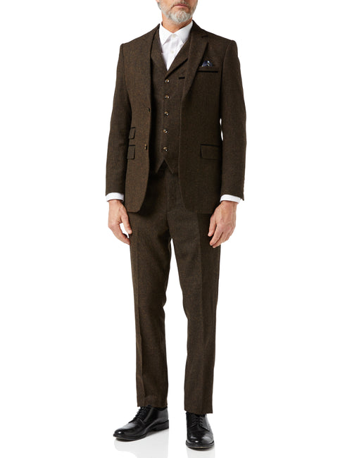 CALVIN - COSTUME EN TWEED MARRON