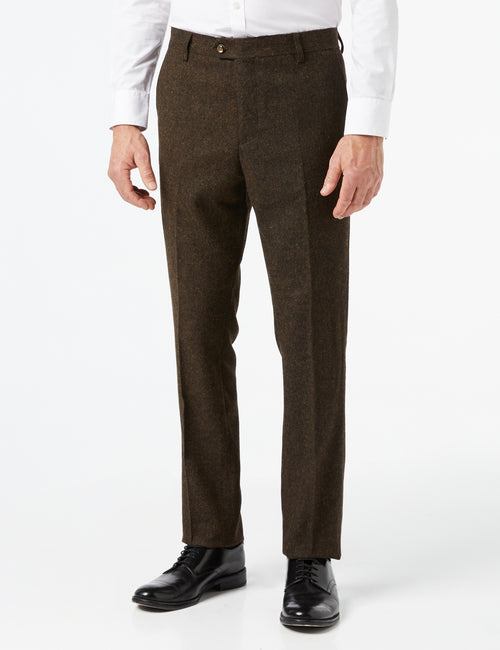 Calvin - Pantalon en tweed marron vintage des années 1920 pour homme