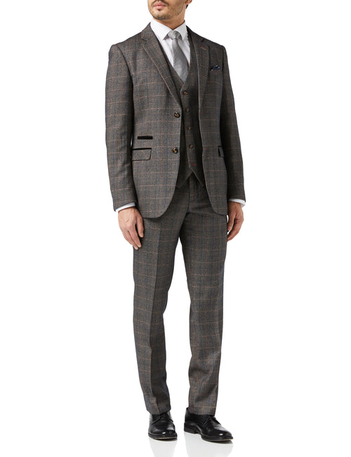 JULES - BROWN TWEED CHECK SUIT