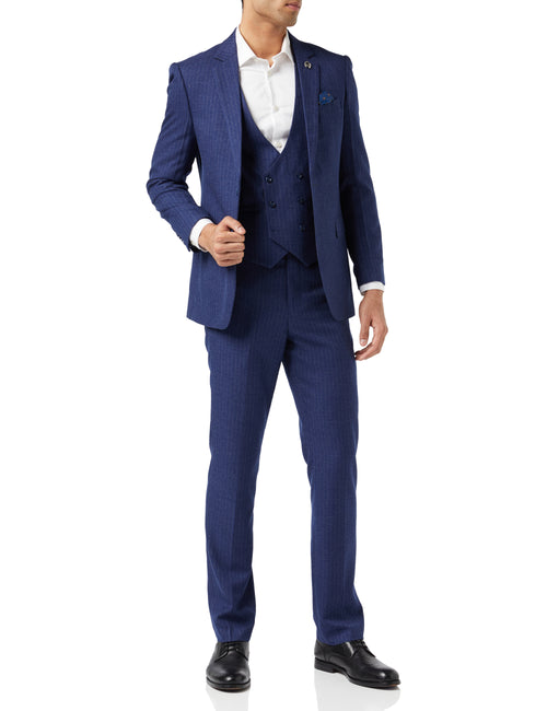 Blue Pinstripe 3 Piece Suit