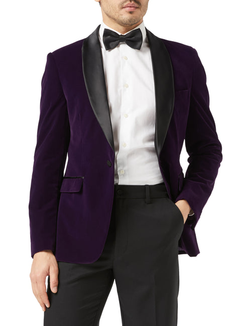 Tuxedo Ricky - Veste Violette en Velours Doux