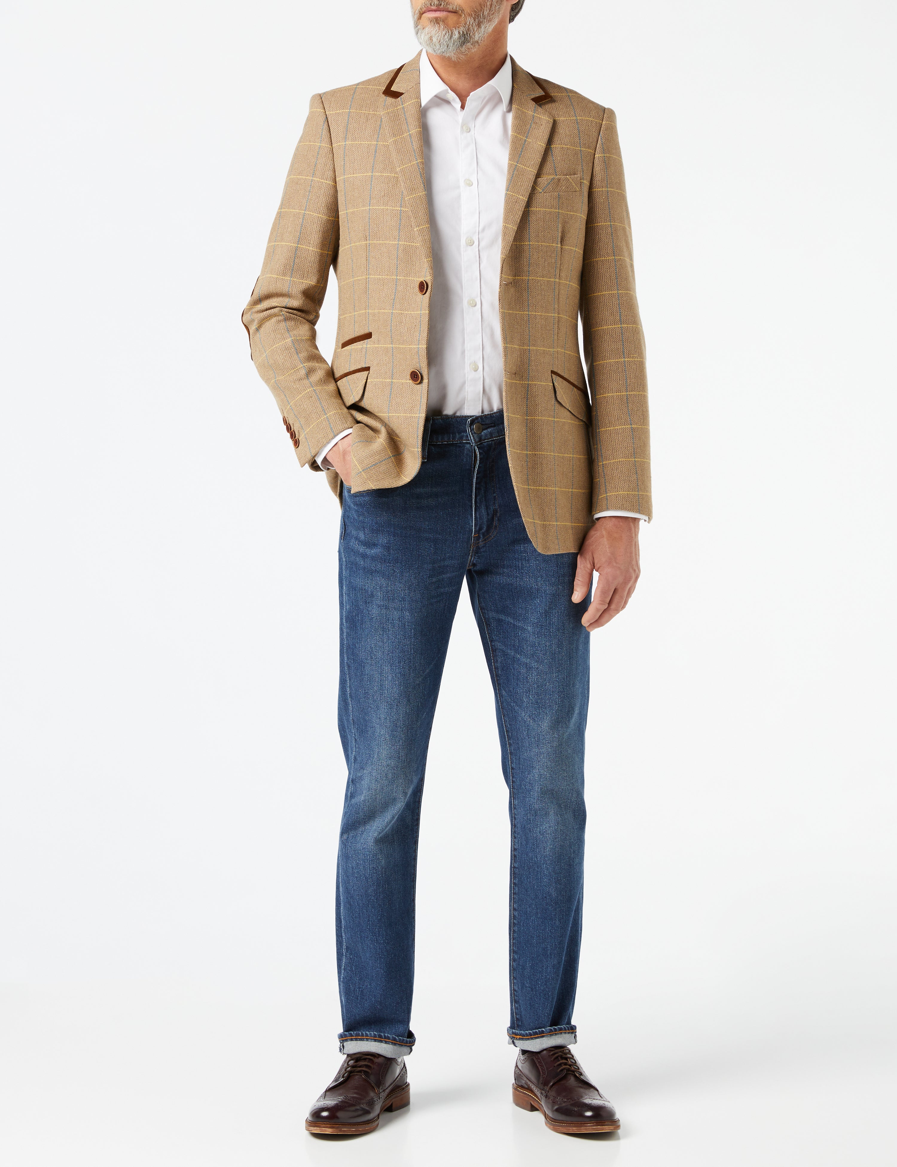 ELTON - Light Brown Tweed Check Blazer – XPOSED