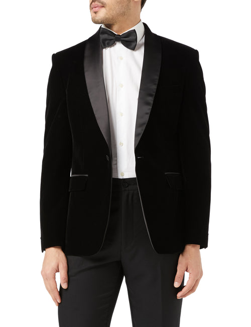 TUXEDO TIM – Schwarze Jacke aus weichem Samt