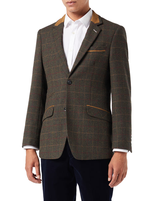 VITORI - VESTE À CARREAUX EN TWEED VERT