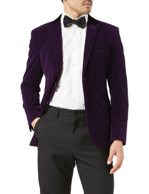 RICKY - Veste de soirée en velours doux violet