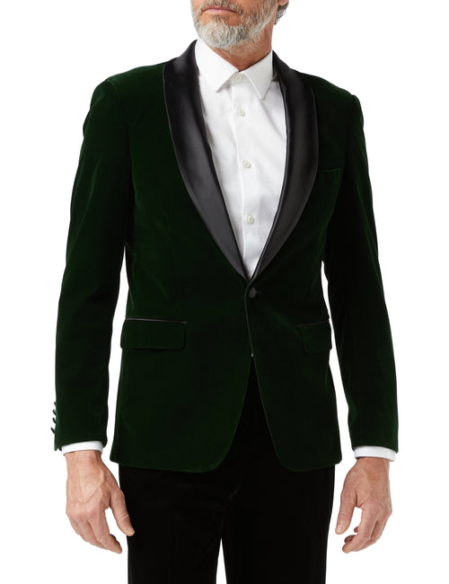 TUXEDO MAK - Veste Vert Velours Doux