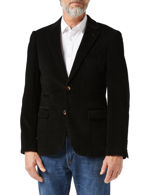 MATTHEW - Veste blazer noire en velours côtelé