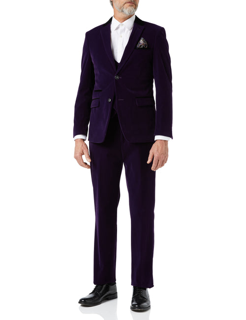 Ricky - Purple Velvet 3 Piece Wedding Suit