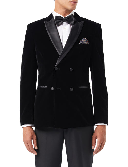 SMITH - BLAZER SMOKING EN VELOURS DOUBLE BOUTONNAGE 