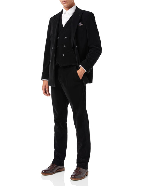 MATTHEW – BLACK CORDUROY DOUBLE BREASTED SUIT