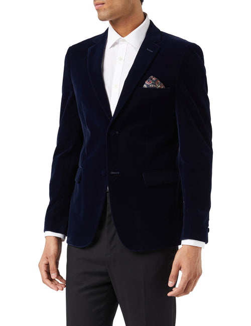 GARY - BLAZER EN VELOURS MARINE