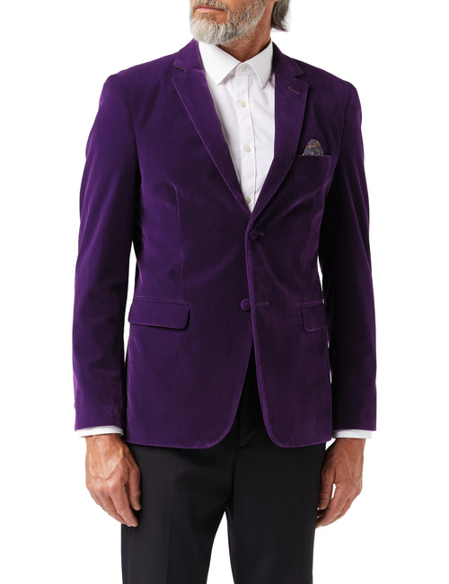 GARY - BLAZER EN VELOURS VIOLET